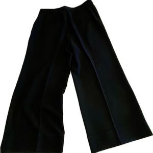Rebecca Taylor size 8 wide leg calf length black wool pants